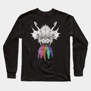 Dragon Roaring Rainbow Long Sleeve T-Shirt